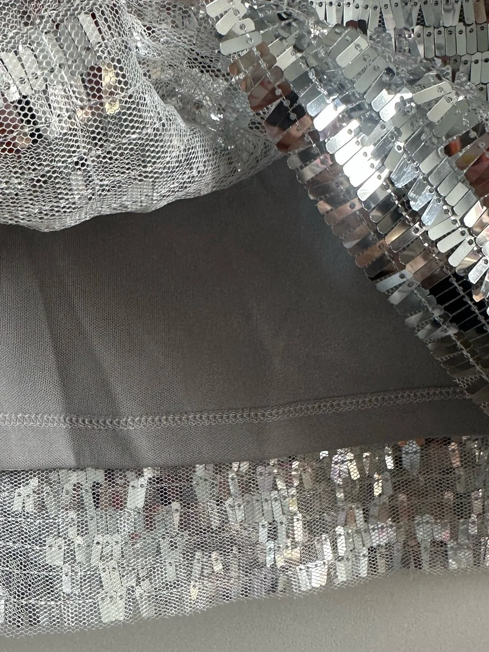 NWT Thirty Thirty LA Silver Sequin Mini Skirt
